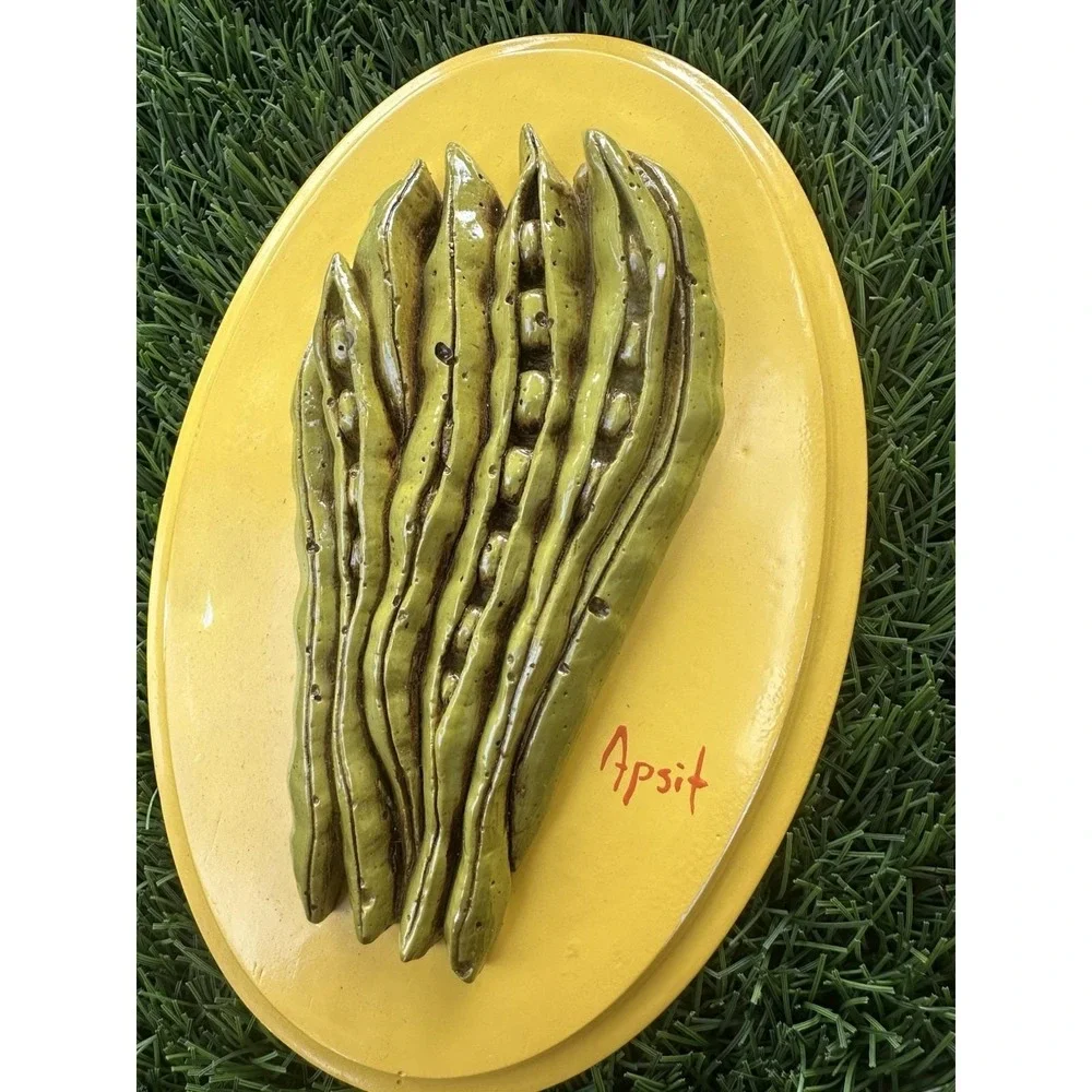 Vintage Apsit Bros California Vegetable Wall Plaques Set of 4 1970s Kitchen